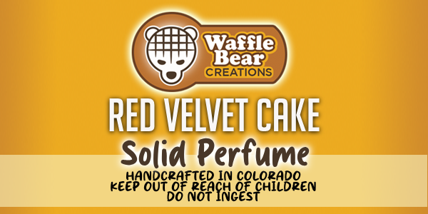 Red Velvet Cake solid perfume label