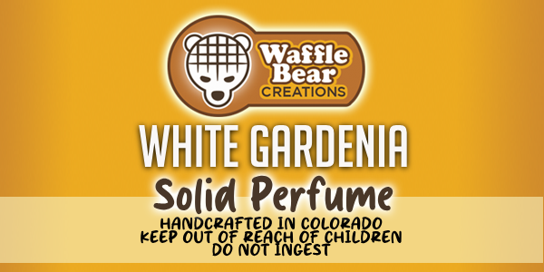 white gardenia solid perfume label